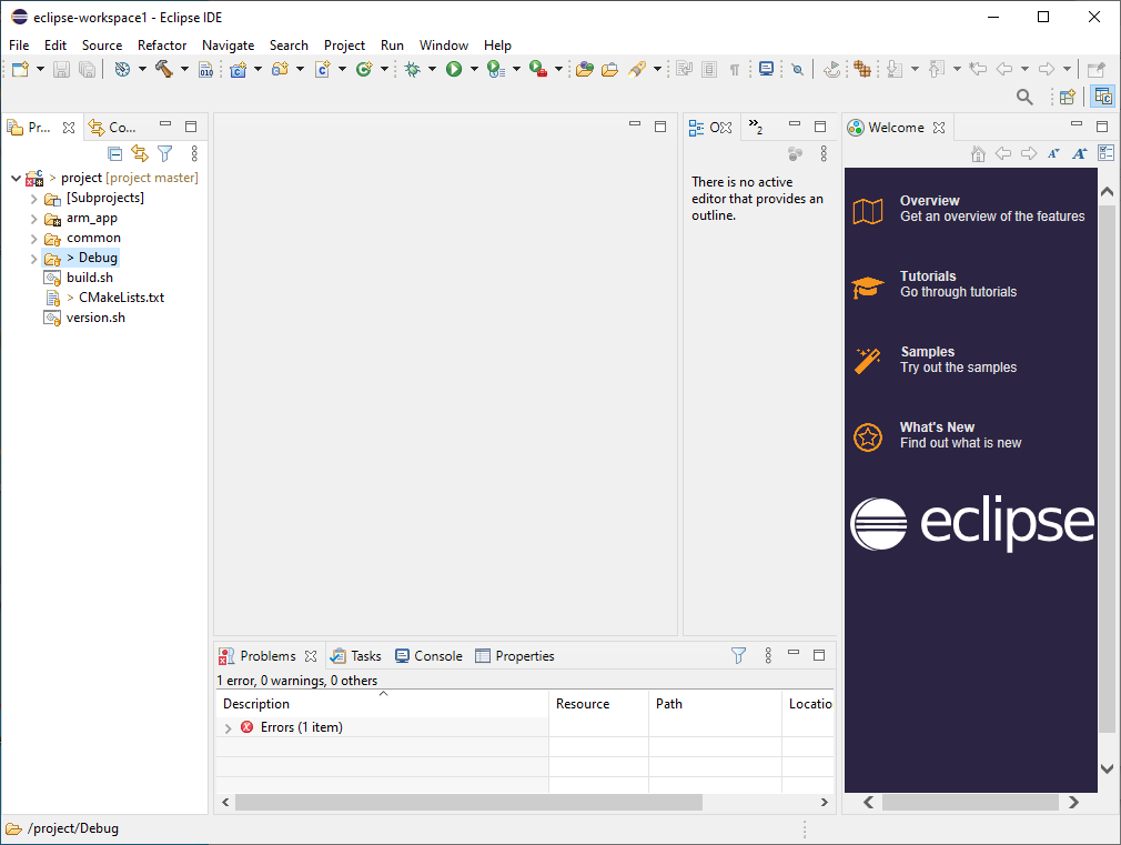 import the debug project for eclipse